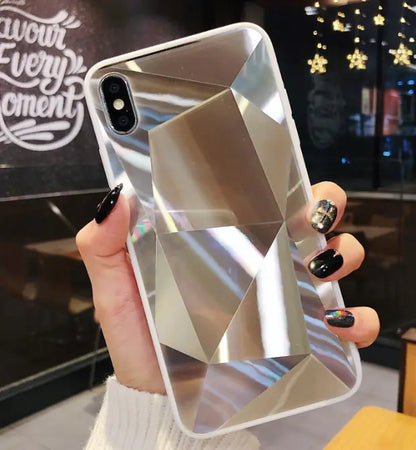 Colorful 3D Diamond Mirror Phone Case for Couples